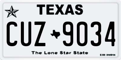 TX license plate CUZ9034