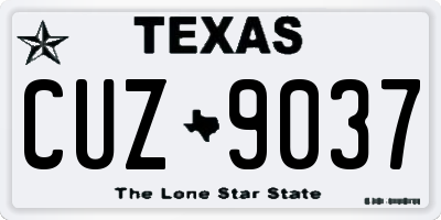TX license plate CUZ9037
