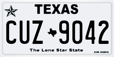 TX license plate CUZ9042