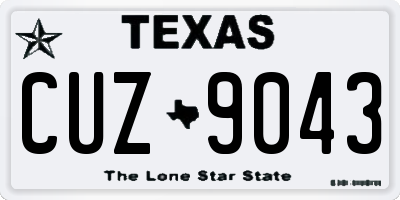 TX license plate CUZ9043
