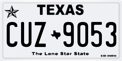 TX license plate CUZ9053