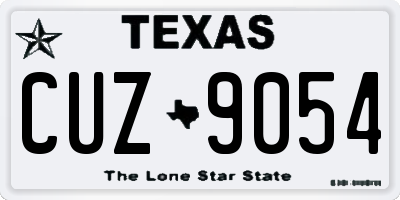 TX license plate CUZ9054