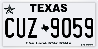 TX license plate CUZ9059
