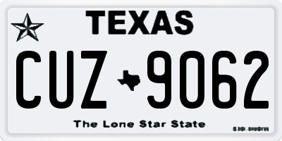 TX license plate CUZ9062