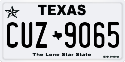 TX license plate CUZ9065