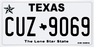 TX license plate CUZ9069