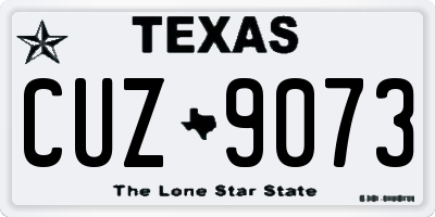 TX license plate CUZ9073