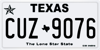 TX license plate CUZ9076