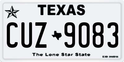 TX license plate CUZ9083