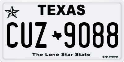 TX license plate CUZ9088