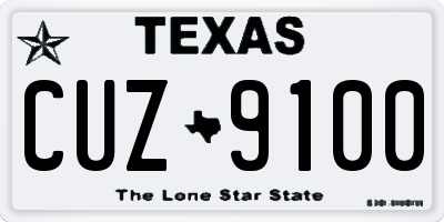 TX license plate CUZ9100