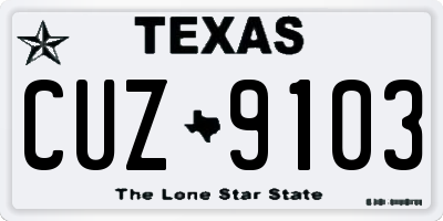 TX license plate CUZ9103