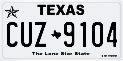 TX license plate CUZ9104
