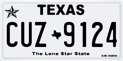 TX license plate CUZ9124