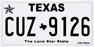 TX license plate CUZ9126
