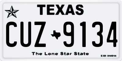TX license plate CUZ9134