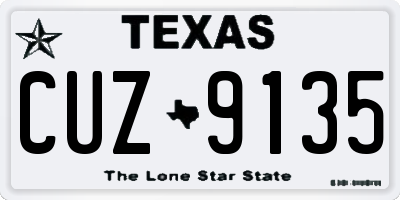 TX license plate CUZ9135