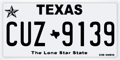TX license plate CUZ9139