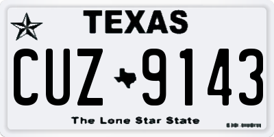 TX license plate CUZ9143