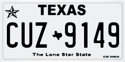 TX license plate CUZ9149