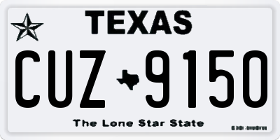 TX license plate CUZ9150