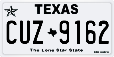 TX license plate CUZ9162