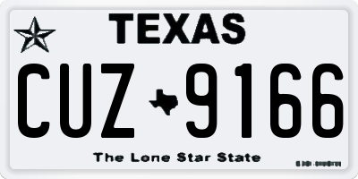 TX license plate CUZ9166