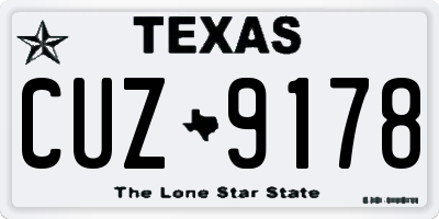 TX license plate CUZ9178