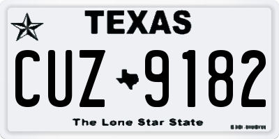 TX license plate CUZ9182