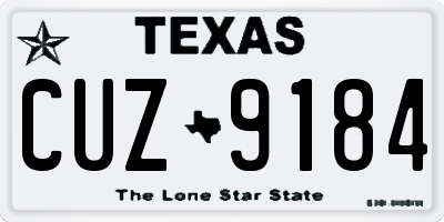TX license plate CUZ9184
