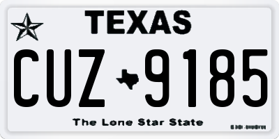 TX license plate CUZ9185