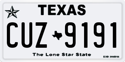 TX license plate CUZ9191