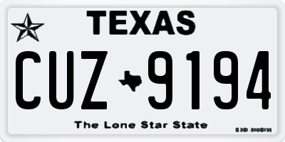 TX license plate CUZ9194