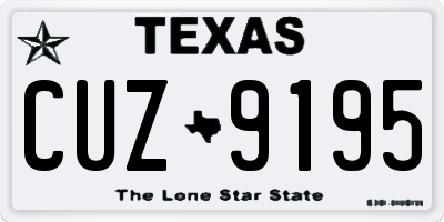 TX license plate CUZ9195