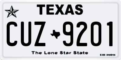 TX license plate CUZ9201