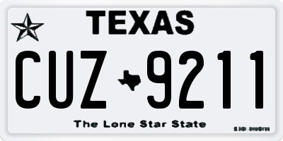 TX license plate CUZ9211