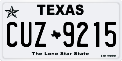 TX license plate CUZ9215