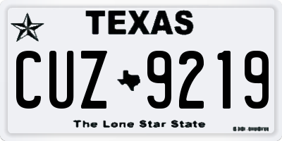 TX license plate CUZ9219