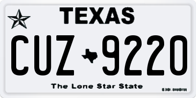 TX license plate CUZ9220
