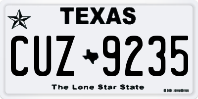 TX license plate CUZ9235