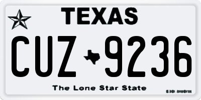TX license plate CUZ9236