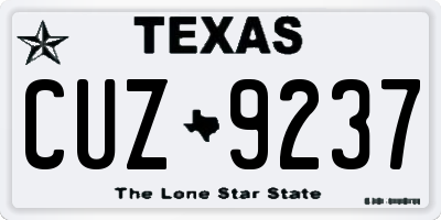 TX license plate CUZ9237