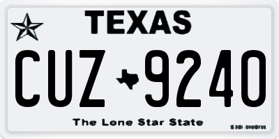TX license plate CUZ9240