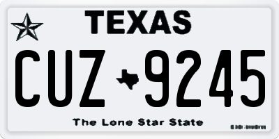 TX license plate CUZ9245