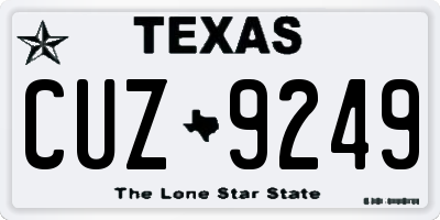 TX license plate CUZ9249