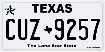 TX license plate CUZ9257