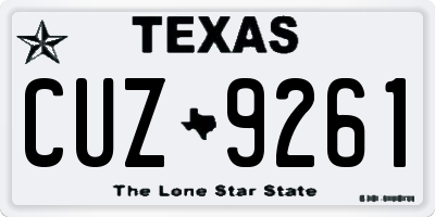 TX license plate CUZ9261