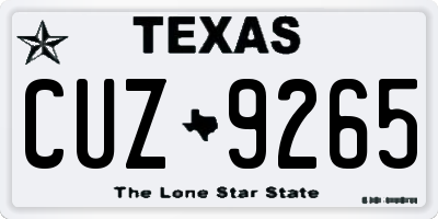 TX license plate CUZ9265