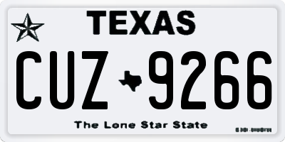 TX license plate CUZ9266