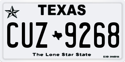 TX license plate CUZ9268